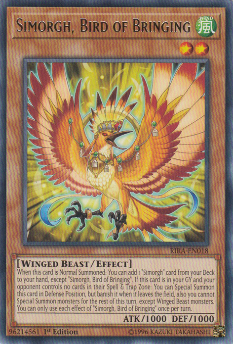 Simorgh, Bird of Bringing - RIRA-EN018 - Rare - 1st Edition available at 401 Games Canada
