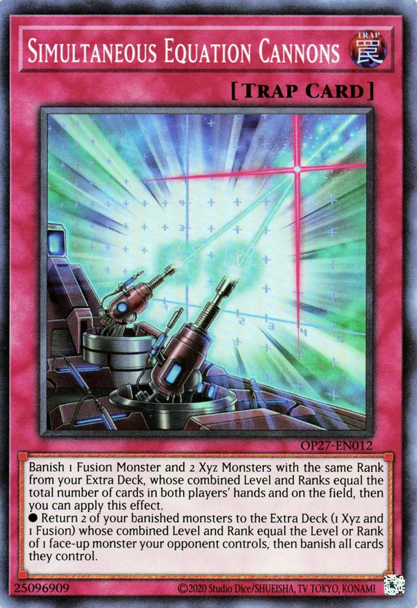 Simultaneous Equation Cannons - OP27-EN012 - Super Rare - Unlimited