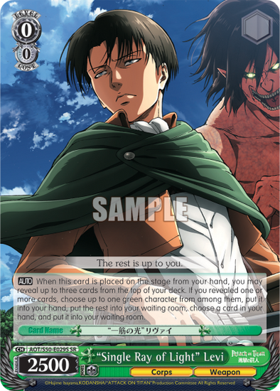 "Single Ray of Light" Levi - AOT/S50-E029S - Super Rare available at 401 Games Canada