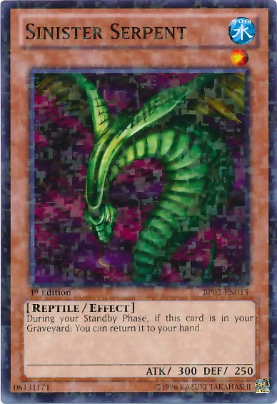 Sinister Serpent - BP02-EN015 - Mosaic Rare - 1st Edition available at 401 Games Canada