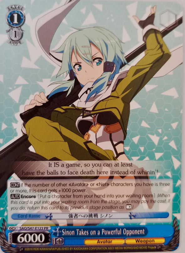 Sinon Takes on a Powerful Opponent - SAO/S47-E123 - Promo Cards available at 401 Games Canada