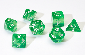 Sirius Dice - 7 Die Set - Green Resin available at 401 Games Canada