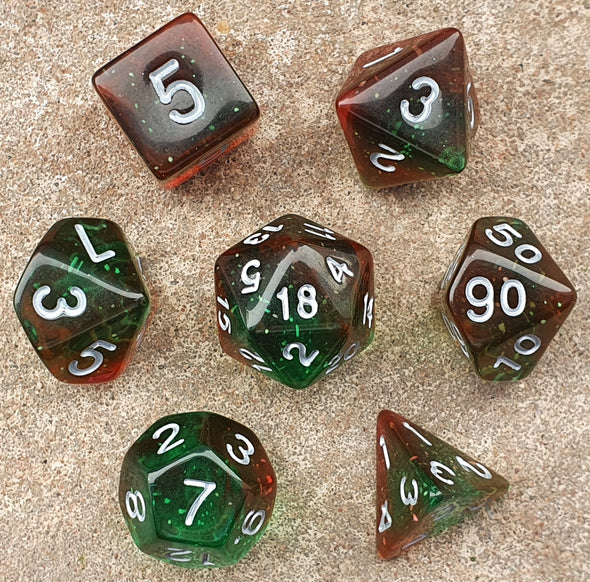 Sirius Dice - 7 Die Set - Lotus Glowworm available at 401 Games Canada