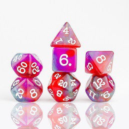 Sirius Dice - 7 Die Set - Opal Glaze - Dragon Fruit available at 401 Games Canada