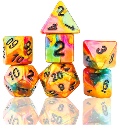 Sirius Dice - 7 Die Set - Rainbow Gold available at 401 Games Canada