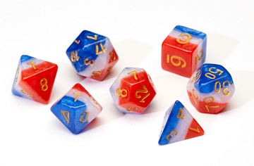 Sirius Dice - 7 Die Set - Red, White, Blue available at 401 Games Canada