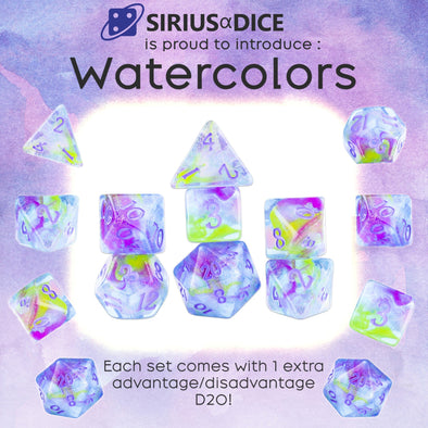 Sirius Dice - 7 Die Set - Watercolours available at 401 Games Canada