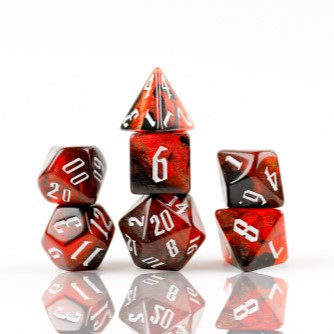 Sirius Dice - 7 Piece Set - Nebula Cherry Red/Black available at 401 Games Canada