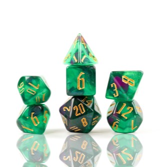 Sirius Dice - 7 Piece Set - Nebula Skybox Green/Black available at 401 Games Canada