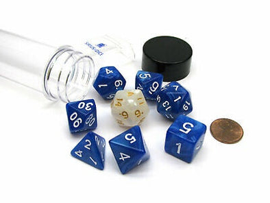 Sirius Dice - 7 Piece Set - Pearl Blue available at 401 Games Canada
