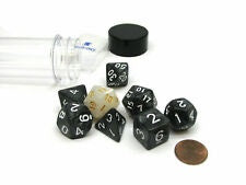 Sirius Dice - 7 Piece Set - Pearl Charcoal Grey available at 401 Games Canada