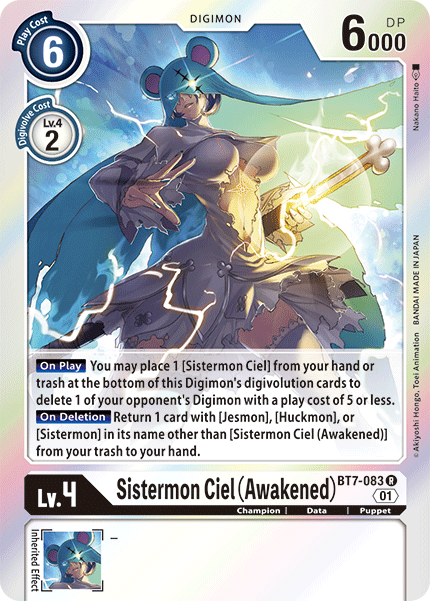 Sistermon Ciel (Awakened) - BT7-083 - Rare available at 401 Games Canada