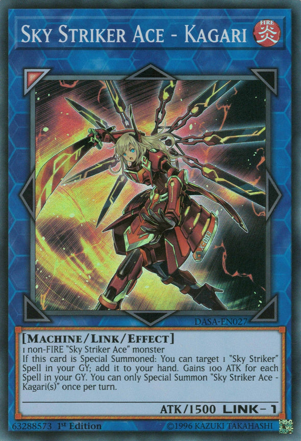 Sky Striker Ace - Kagari - DASA-EN027 - Super Rare - 1st Edition available at 401 Games Canada