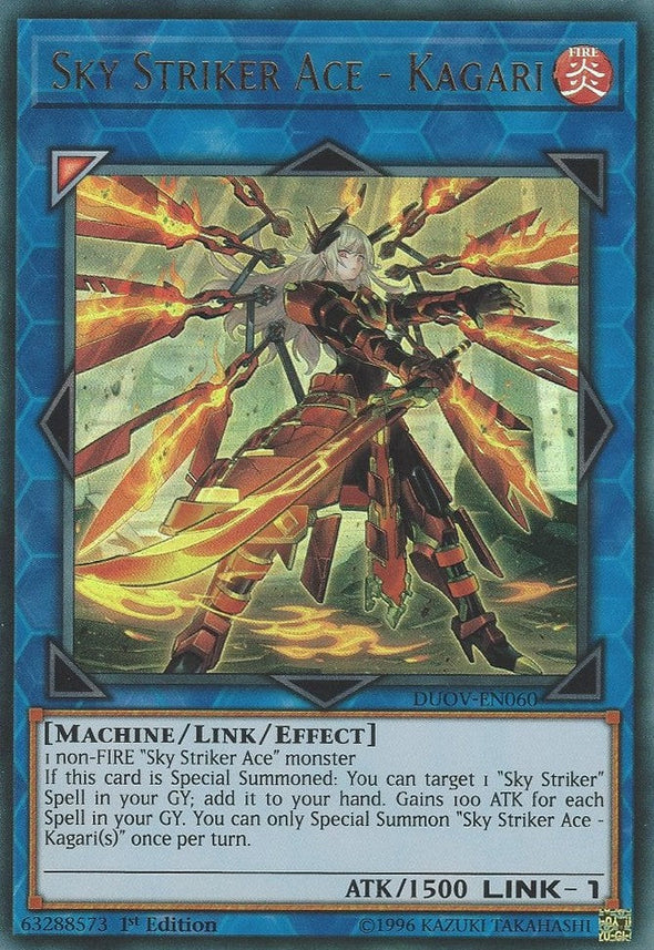 Sky Striker Ace - Kagari - DUOV-EN060 - Ultra Rare - 1st Edition available at 401 Games Canada