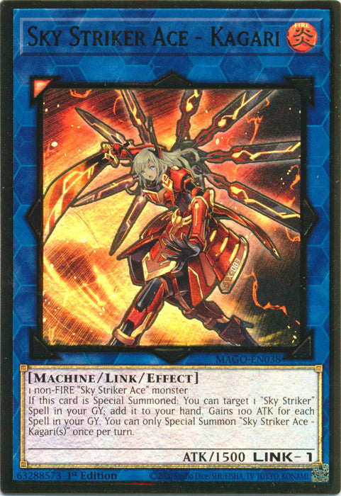 Sky Striker Ace - Kagari - MAGO-EN038 - Premium Gold Rare - 1st Edition available at 401 Games Canada