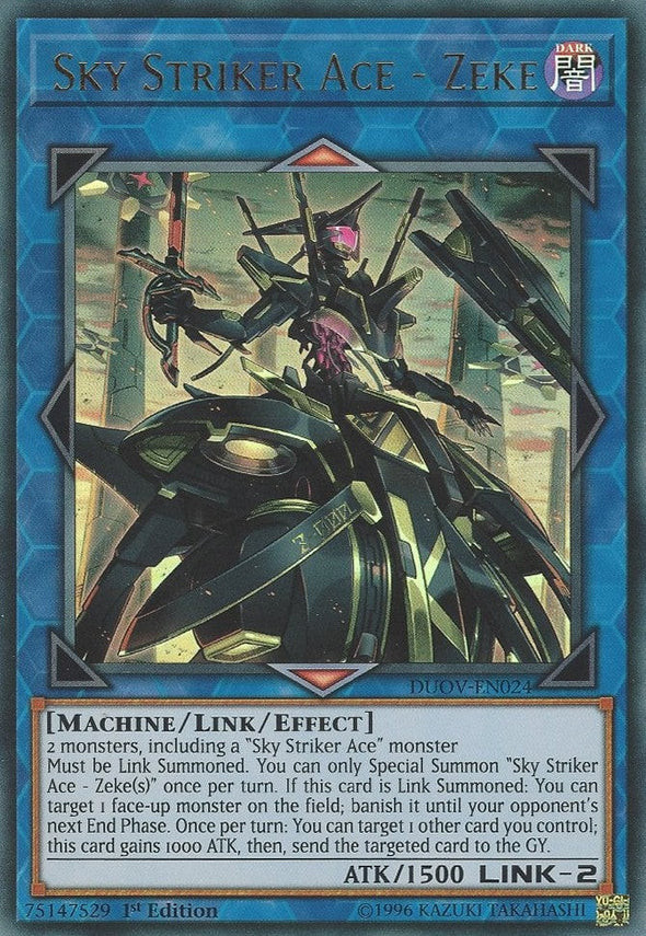 Sky Striker Ace - Zeke - DUOV-EN024 - Ultra Rare - 1st Edition available at 401 Games Canada