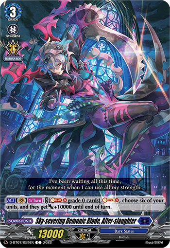 Sky-severing Demonic Blade, Alter-slaughter - D-BT07/059 - Common available at 401 Games Canada