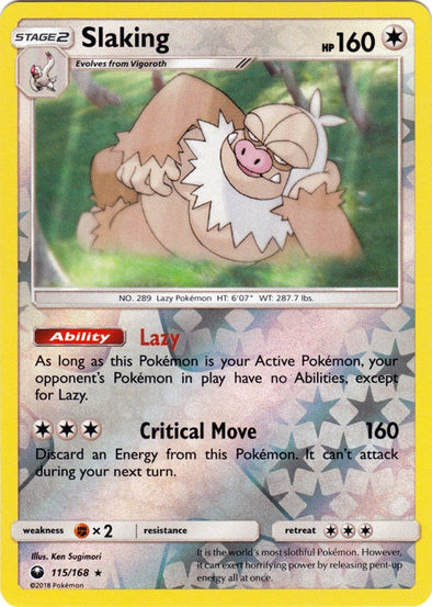 Slaking - 115/168 - Holo Rare - Reverse Holo available at 401 Games Canada