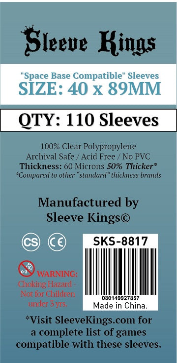401 Games Canada - Sleeve Kings - 110ct Space Base 40mm x 89mm Sleeve 401 Games Canada - Sleeve Kings - 110ct Space Base 40mm x 89mm Sleeve