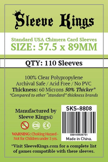 Sleeve Kings - 110ct Standard American Chimera 57.5mm x 89mm Sleeve available at 401 Games Canada