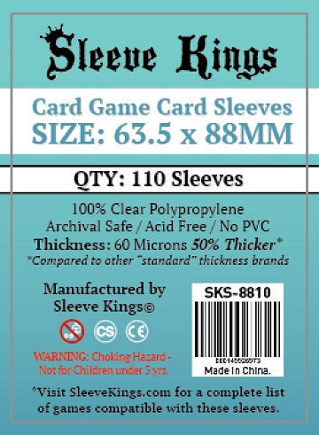 Sleeve Kings - 110ct Standard Card Game 63.5mm x 88mm Sleeves available at 401 Games Canada