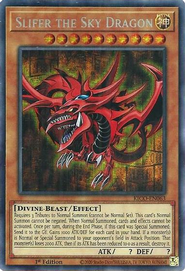 Slifer the Sky Dragon - KICO-EN063 - Secret Pharaoh's Rare - 1st Edition available at 401 Games Canada