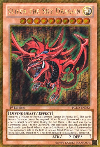 Slifer the Sky Dragon - PGLD-EN032 - Gold Secret Rare - 1st Edition available at 401 Games Canada