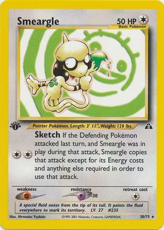 Smeargle - 30/75 - Rare - 1st Edition available at 401 Games Canada