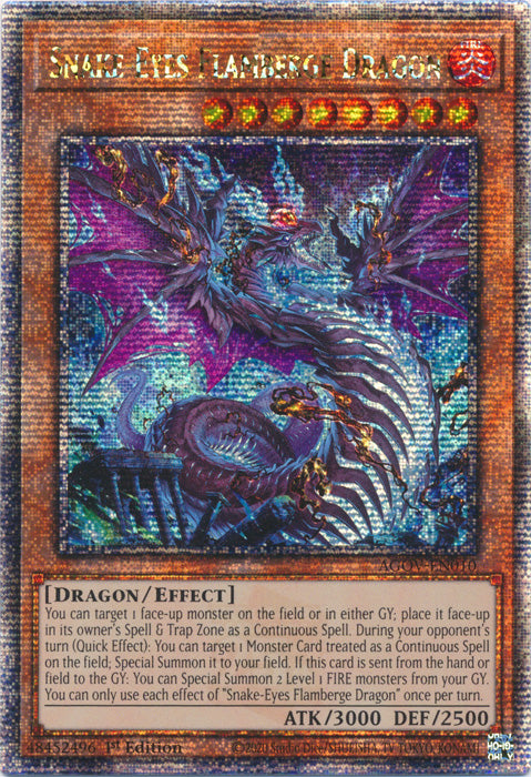 Snake-Eye Flamberge Dragon - AGOV-EN010 - Quarter Century Secret Rare - 1st Edition available at 401 Games Canada