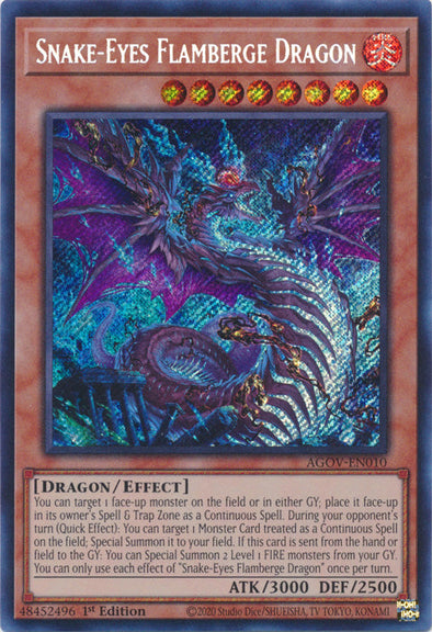 Snake-Eye Flamberge Dragon - AGOV-EN010 - Secret Rare - 1st Edition available at 401 Games Canada