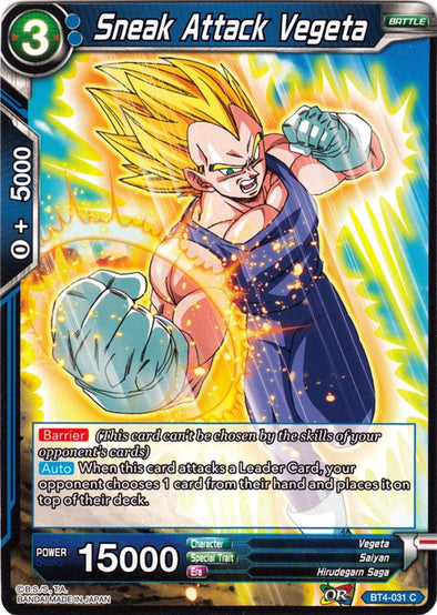 Sneak Attack Vegeta - BT4-031 - Common (Foil) available at 401 Games Canada