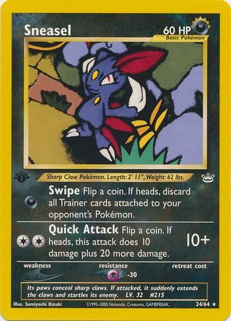 Sneasel - 24/64 - Rare - 1st Edition available at 401 Games Canada