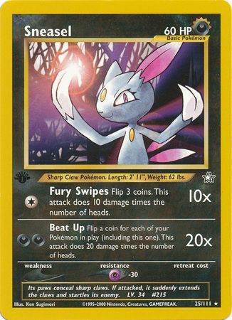 Sneasel - 25/111 - Rare - 1st Edition available at 401 Games Canada