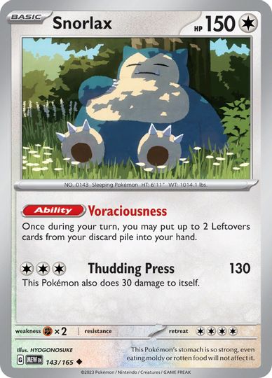 Snorlax - 143/165 - Uncommon available at 401 Games Canada