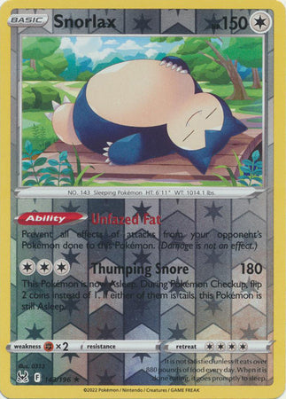 Snorlax - 143/196 - Holo Rare - Reverse Holo available at 401 Games Canada