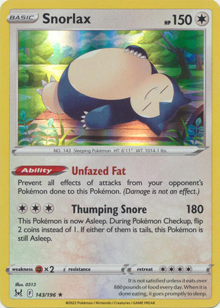 Snorlax - 143/196 - Holo Rare available at 401 Games Canada