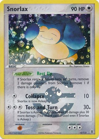 Snorlax - 15/112 - Holo Rare - Reverse Holo available at 401 Games Canada