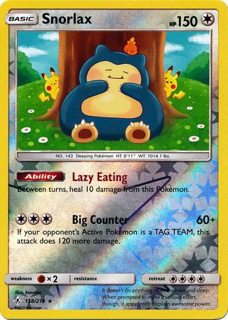 Snorlax - 158/214 - Holo Rare - Reverse Holo available at 401 Games Canada