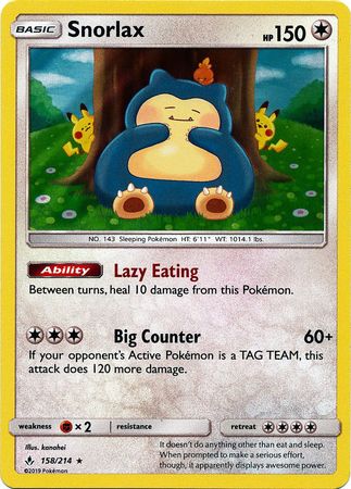 Snorlax - 158/214 - Holo Rare available at 401 Games Canada