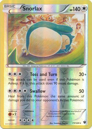 Snorlax - 77/124 - Rare - Reverse Holo available at 401 Games Canada