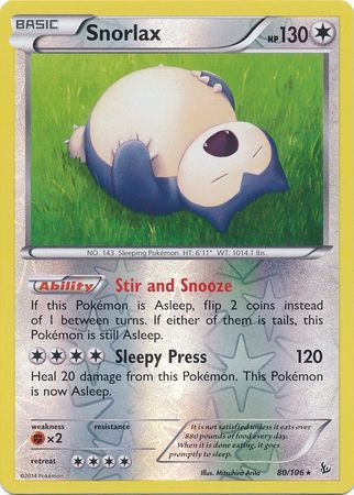 Snorlax - 80/106 - Rare - Reverse Holo available at 401 Games Canada