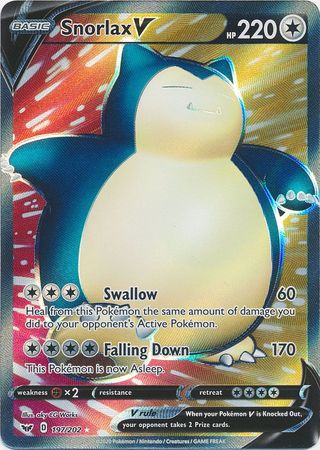 Snorlax V - 197/202 - Full Art Ultra Rare available at 401 Games Canada