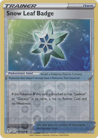 Snow Leaf Badge - 159/203 - Uncommon - Reverse Holo available at 401 Games Canada