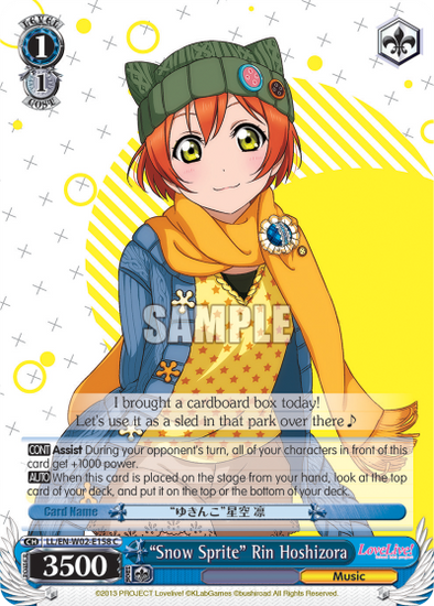 "Snow Sprite" Rin Hoshizora - LL/EN-W02-E158 - Common available at 401 Games Canada