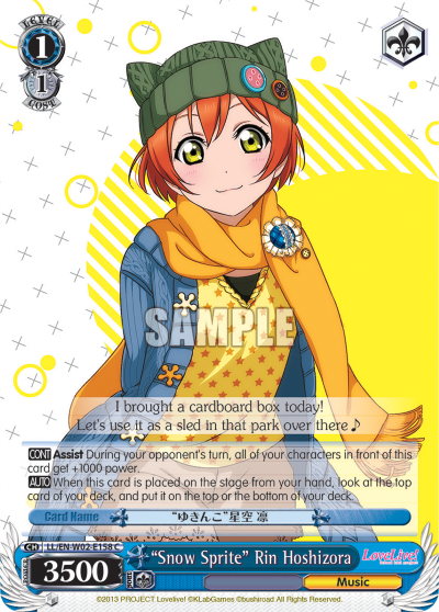 "Snow Sprite" Rin Hoshizora - LL/EN-W02-E158 - Common available at 401 Games Canada