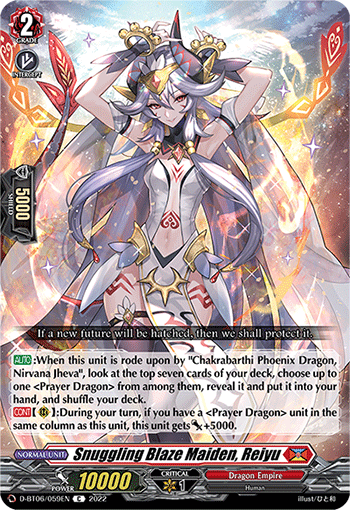 Snuggling Blaze Maiden, Reiyu - D-BT06/059 - Common available at 401 Games Canada