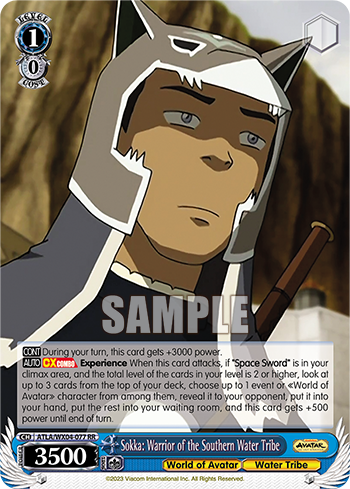 Sokka: Warrior of the Southern Water Tribe - ATLA/WX04-E077 - Double Rare available at 401 Games Canada