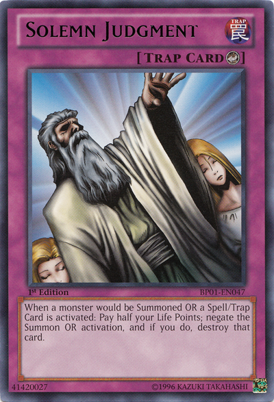 Solemn Judgment - BP01-EN047 - Rare - 1st Edition available at 401 Games Canada