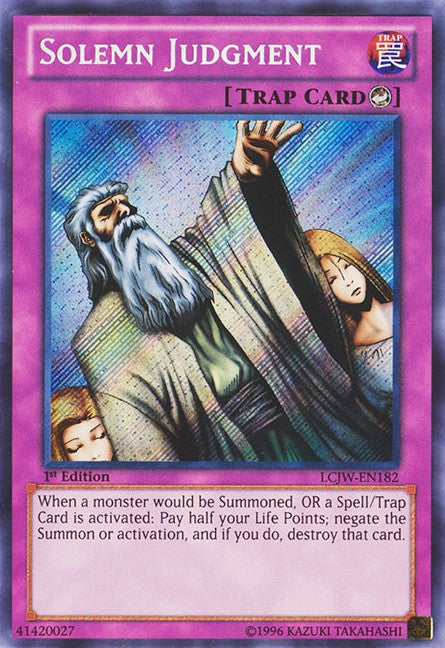 Solemn Judgment - LCJW-EN182 - Secret Rare - 1st Edition available at 401 Games Canada