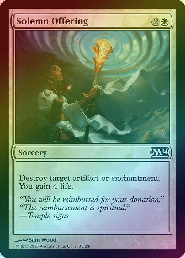 Solemn Offering (Foil) (M14) available at 401 Games Canada